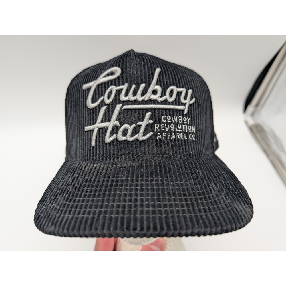 Cowboy Revolution Apparel Co Black Corduroy Snapback Hat Cowboy Hat Embroidery
